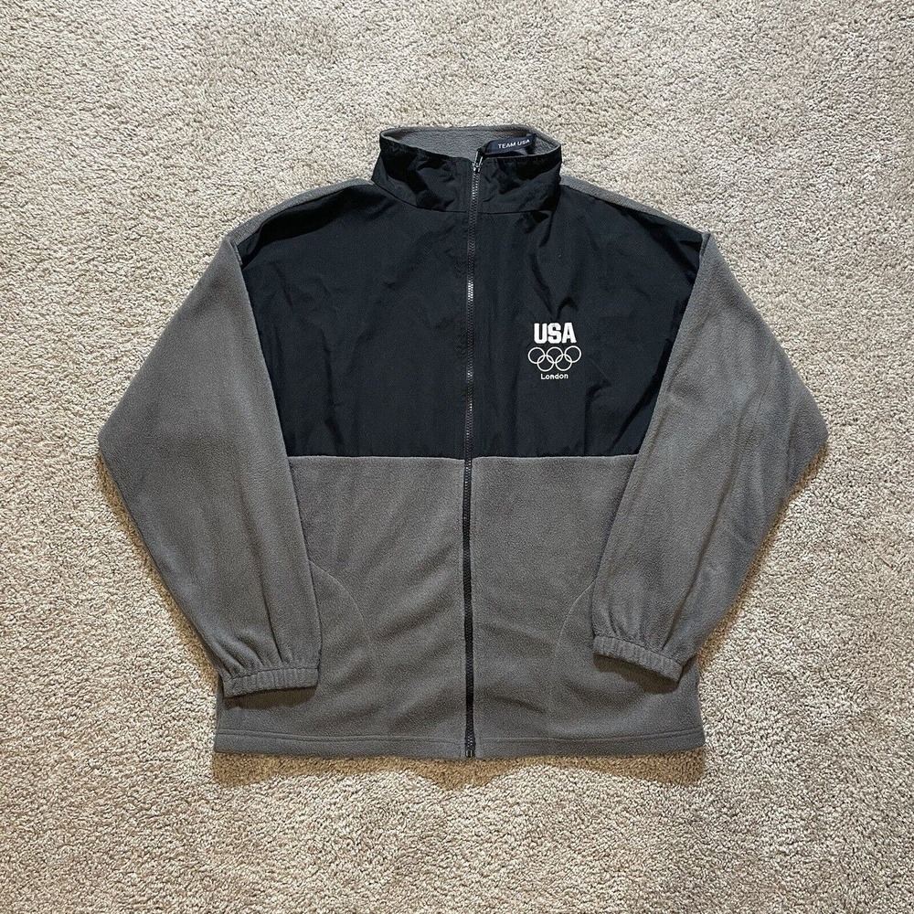 Vintage Team USA Olympics London Embroidered Full Zip Fleece Jacket Size Large